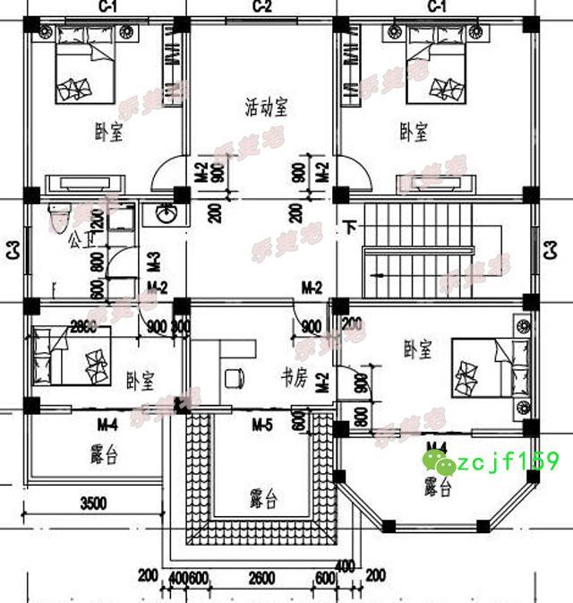 14x17米帶復(fù)式挑空客廳農(nóng)村三層別墅設(shè)計圖，空間設(shè)計合理，帶多個休閑娛樂室，可帶多個親朋好友一起娛樂，一起享受休閑的假