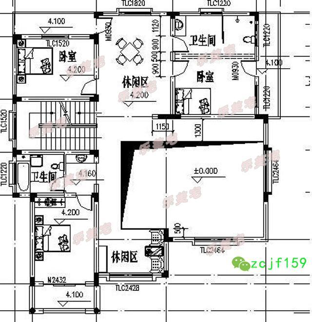 14x17米帶復(fù)式挑空客廳農(nóng)村三層別墅設(shè)計圖，空間設(shè)計合理，帶多個休閑娛樂室，可帶多個親朋好友一起娛樂，一起享受休閑的假