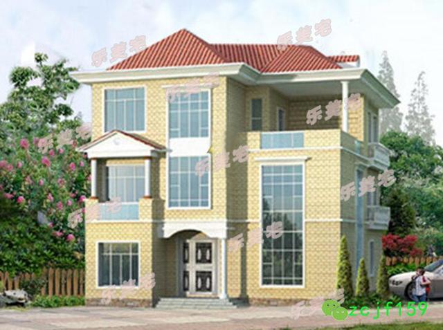 14x17米帶復(fù)式挑空客廳農(nóng)村三層別墅設(shè)計圖，空間設(shè)計合理，帶多個休閑娛樂室，可帶多個親朋好友一起娛樂，一起享受休閑的假