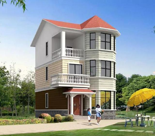 70到100平米農(nóng)村三層小戶型別墅設(shè)計(jì)圖，空間雖小，五臟照樣俱全。