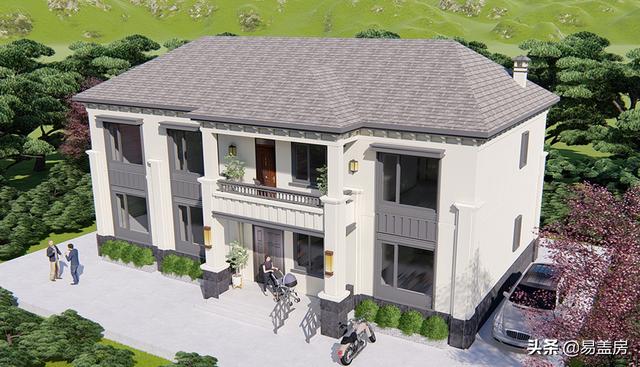 新中式別墅設(shè)計圖，平面布局十分規(guī)整，符合業(yè)主要求和家人的使用習慣