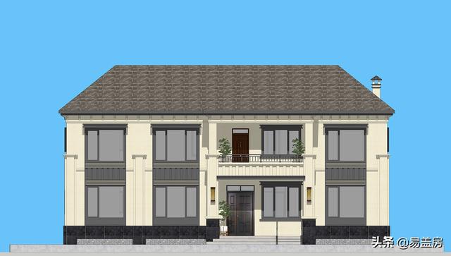 新中式別墅設(shè)計圖，平面布局十分規(guī)整，符合業(yè)主要求和家人的使用習慣