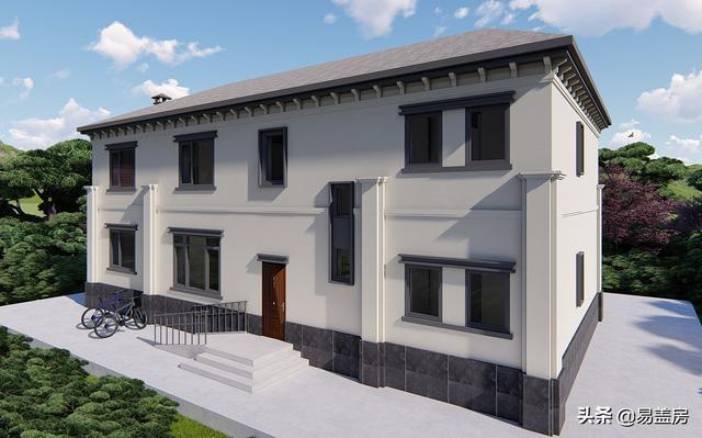 新中式別墅設(shè)計圖，平面布局十分規(guī)整，符合業(yè)主要求和家人的使用習慣