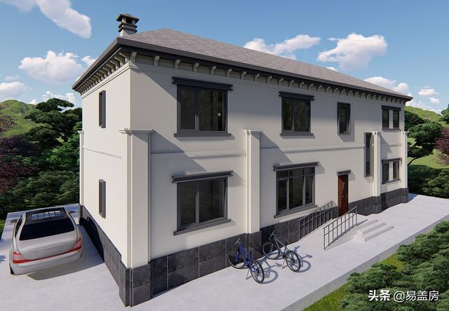 新中式別墅設(shè)計圖，平面布局十分規(guī)整，符合業(yè)主要求和家人的使用習慣