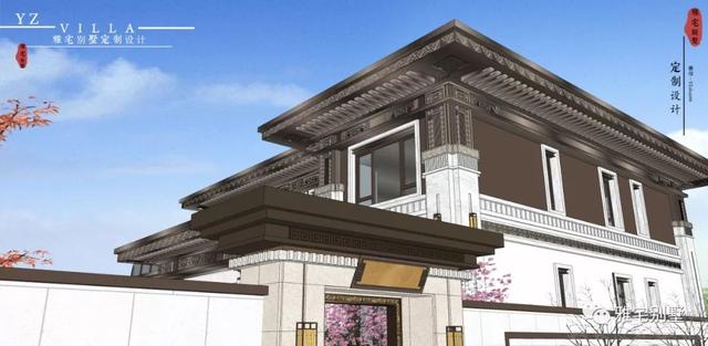 河北兩層新中式合院別墅設(shè)計(jì)圖，24x35米，前庭后院，小橋流水