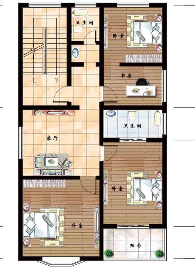 8x11米四層農(nóng)村自建別墅設(shè)計(jì)圖，框架結(jié)構(gòu) 主體造價(jià)：40-45萬(wàn)
