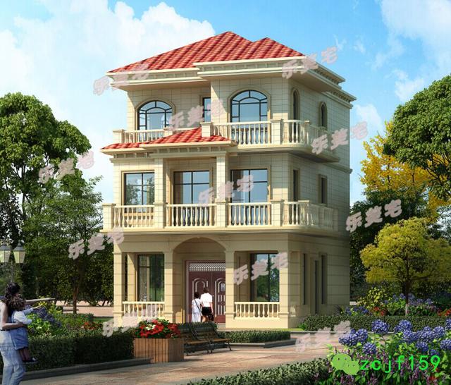 造價(jià)40萬(wàn)左右?guī)кS層四層別墅設(shè)計(jì)圖，占地115平方米左右