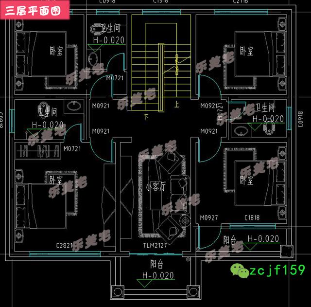 造價(jià)40萬(wàn)左右?guī)кS層四層別墅設(shè)計(jì)圖，占地115平方米左右
