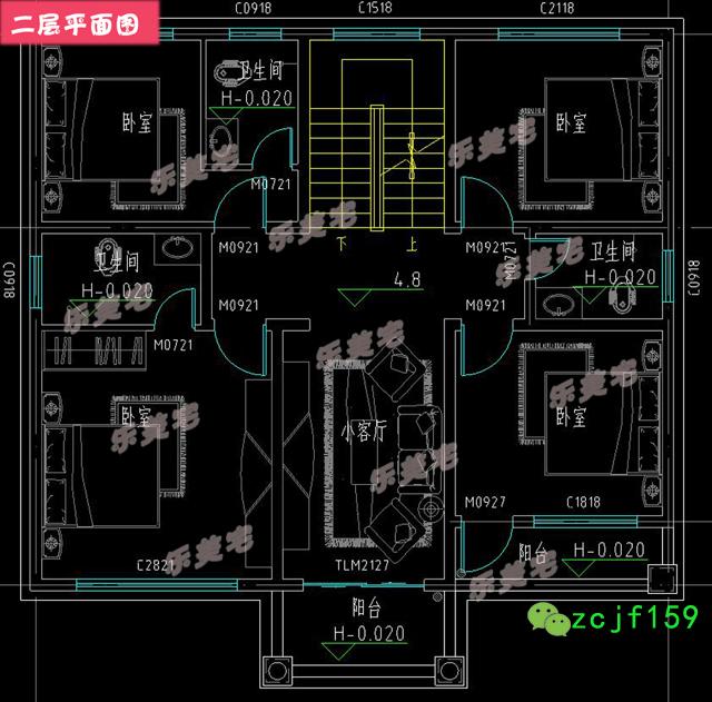 造價(jià)40萬(wàn)左右?guī)кS層四層別墅設(shè)計(jì)圖，占地115平方米左右