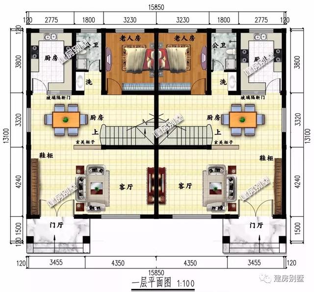 兩款造價30多萬的雙拼別墅設計圖，近七成的兄弟會這樣建