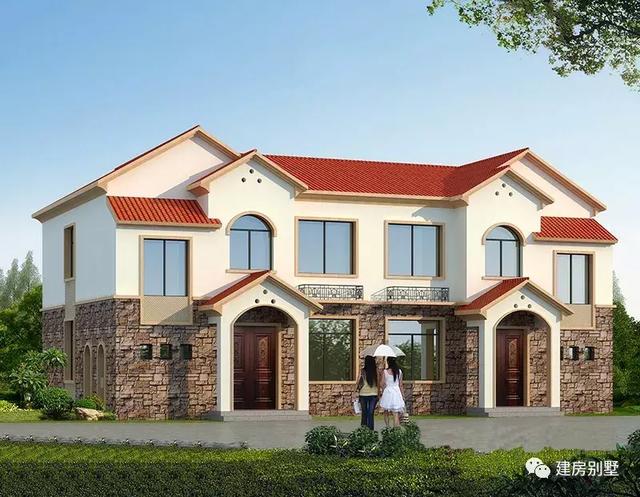 兩棟雙拼別墅設(shè)計(jì)圖，主體35萬(wàn)左右，比較實(shí)用，風(fēng)格有些類似