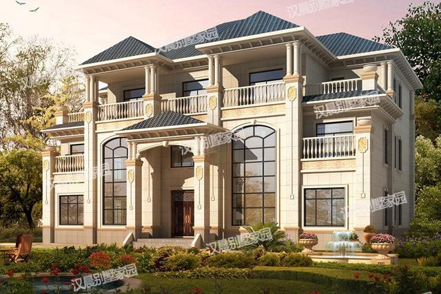 開春就蓋這棟雙拼別墅設計圖，占地351平方米的自建房設計圖可謂是洋氣十足美觀實用