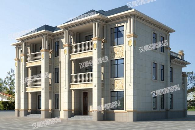 開春就蓋這棟雙拼別墅設計圖，占地351平方米的自建房設計圖可謂是洋氣十足美觀實用