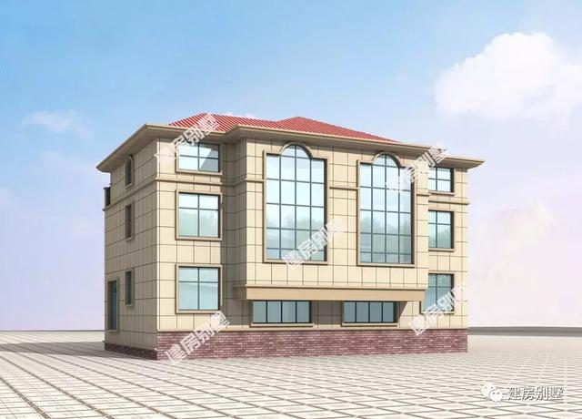 簡歐式外觀設(shè)計的雙拼別墅設(shè)計圖，造價不算高，兩兄弟合建很體面