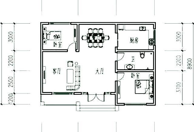 農(nóng)村一層雙拼別墅設(shè)計(jì)圖，室內(nèi)設(shè)計(jì)都非常合理，符合農(nóng)村的風(fēng)景布局