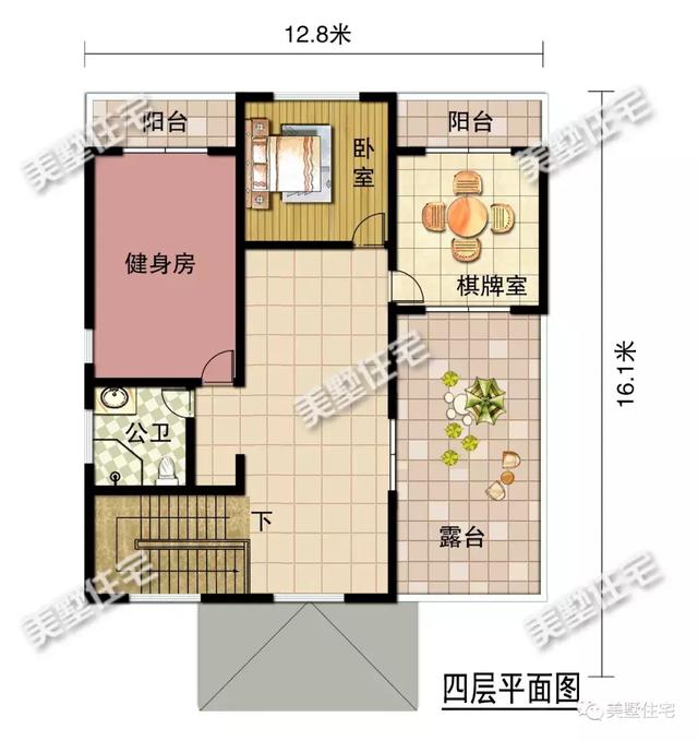 這款四層別墅設(shè)計(jì)圖真的是獨(dú)一份兒，設(shè)計(jì)功能特別齊全