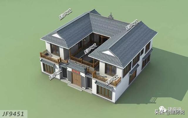 36萬建棟中式別墅設(shè)計圖，宛如一幅秀麗的山水畫，無法讓人不愛