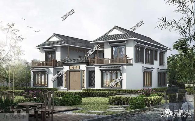 36萬建棟中式別墅設(shè)計圖，宛如一幅秀麗的山水畫，無法讓人不愛