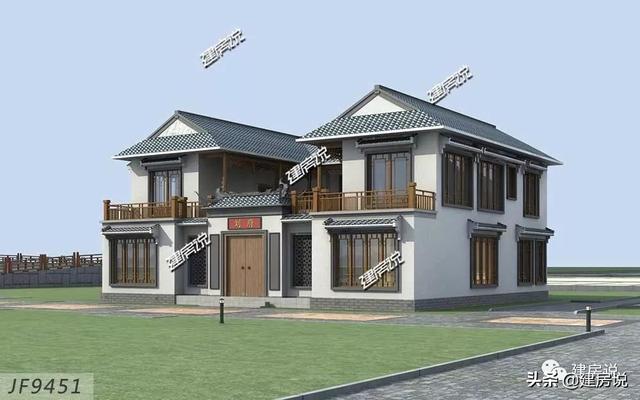 36萬建棟中式別墅設(shè)計圖，宛如一幅秀麗的山水畫，無法讓人不愛