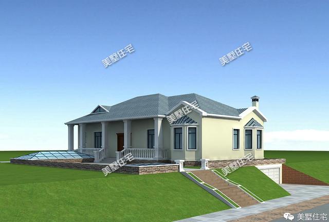 經(jīng)濟(jì)實(shí)用的農(nóng)村一層小別墅設(shè)計(jì)圖，磚混結(jié)構(gòu)，主體造價(jià)18萬(wàn)左右。