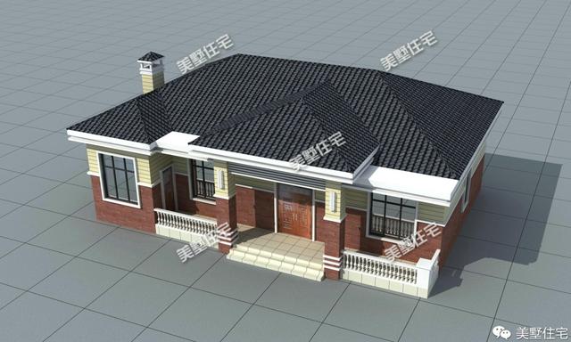 經(jīng)濟(jì)實(shí)用的農(nóng)村一層小別墅設(shè)計(jì)圖，磚混結(jié)構(gòu)，主體造價(jià)18萬(wàn)左右。