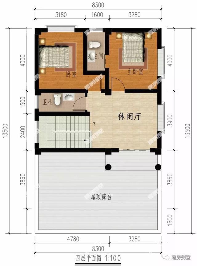 面寬8米多的四層農(nóng)村別墅設(shè)計(jì)圖，每層都做成帶廚房的套房設(shè)計(jì)