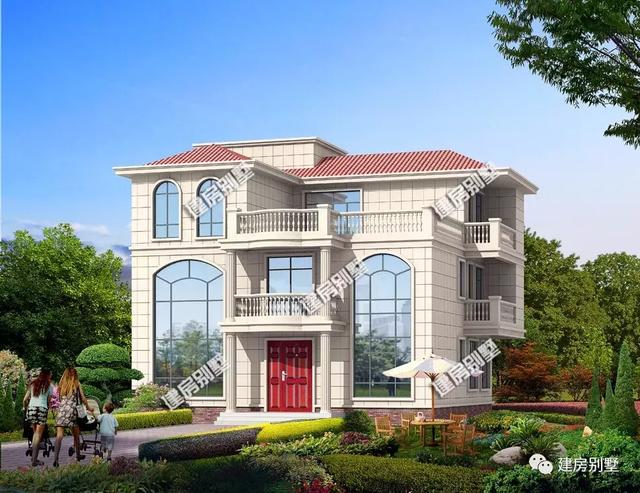 面寬13米多的兩棟三層自建房設(shè)計(jì)圖，戶型很周正。