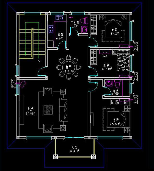 三層別墅圖紙全套設(shè)計(jì)圖，戶型漂亮，空間布局合理。