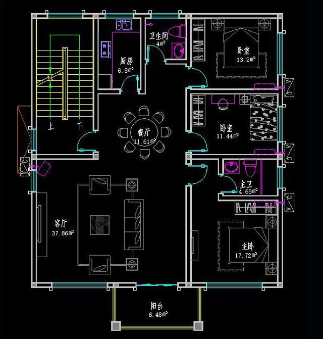 三層別墅圖紙全套設(shè)計(jì)圖，戶型漂亮，空間布局合理。