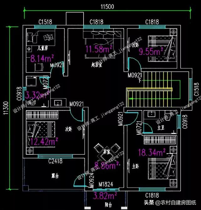 最實用的二層農村別墅設計圖，兩種尺寸，不一樣的布局