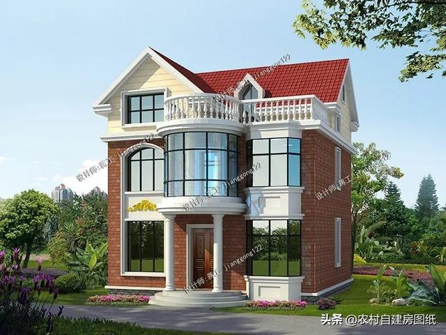 12款三層農(nóng)村別墅設(shè)計(jì)圖，主題造價(jià)20萬(wàn)，占地100平方米左右