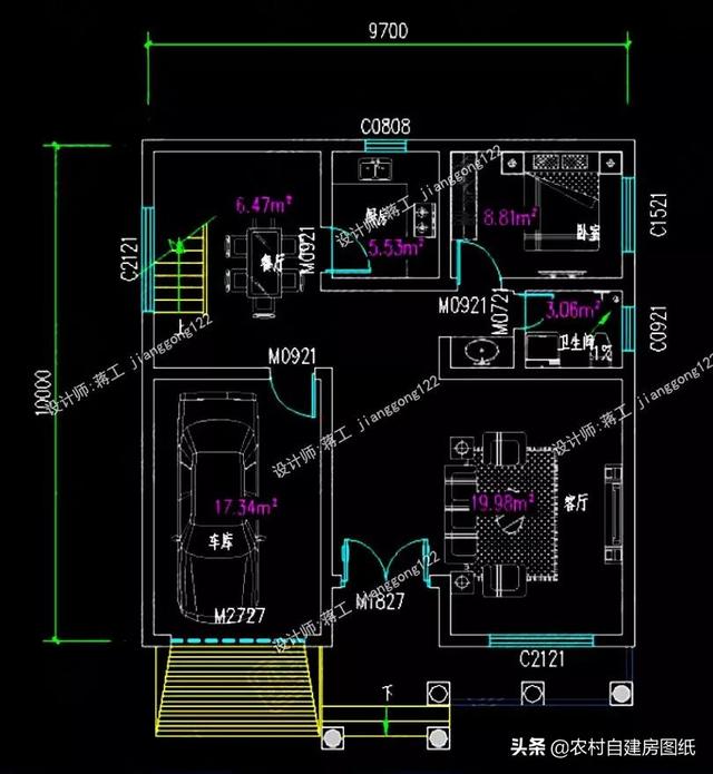 12款三層農(nóng)村別墅設(shè)計(jì)圖，主題造價(jià)20萬(wàn)，占地100平方米左右