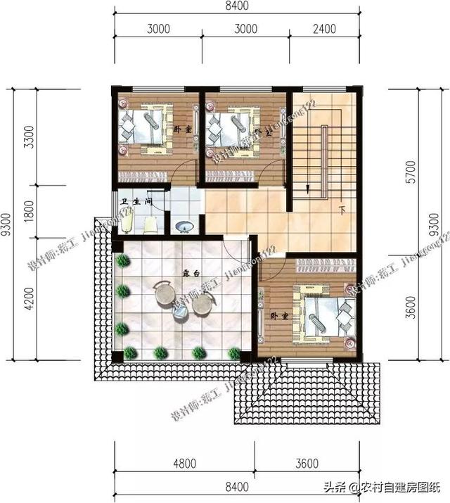 12款三層農(nóng)村別墅設(shè)計(jì)圖，主題造價(jià)20萬(wàn)，占地100平方米左右