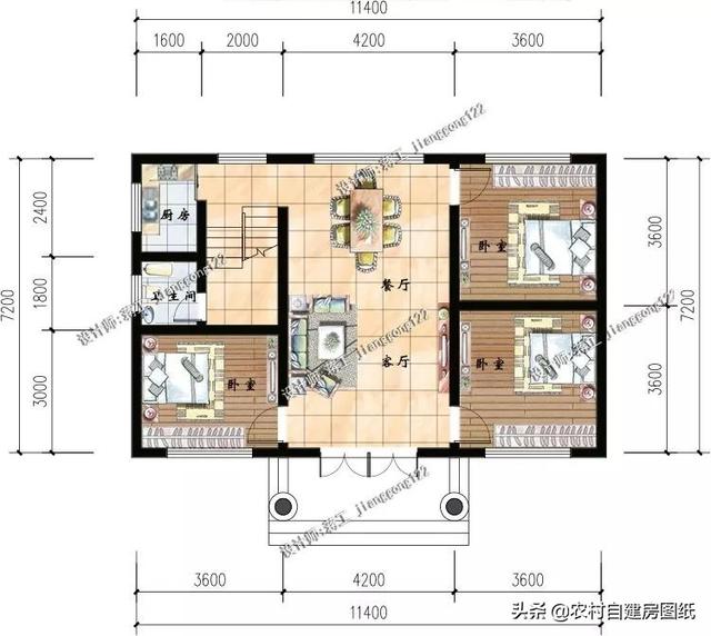 12款三層農(nóng)村別墅設(shè)計(jì)圖，主題造價(jià)20萬(wàn)，占地100平方米左右