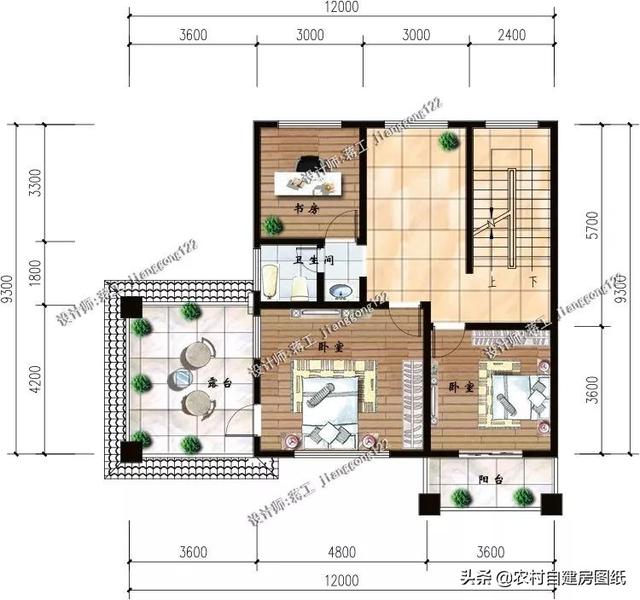 12款三層農(nóng)村別墅設(shè)計(jì)圖，主題造價(jià)20萬(wàn)，占地100平方米左右
