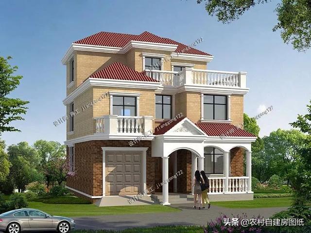 12款三層農(nóng)村別墅設(shè)計(jì)圖，主題造價(jià)20萬(wàn)，占地100平方米左右