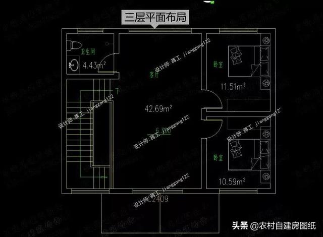 12款三層農(nóng)村別墅設(shè)計(jì)圖，主題造價(jià)20萬(wàn)，占地100平方米左右