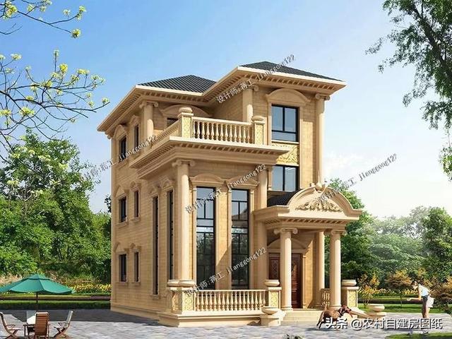 12款三層農(nóng)村別墅設(shè)計(jì)圖，主題造價(jià)20萬(wàn)，占地100平方米左右