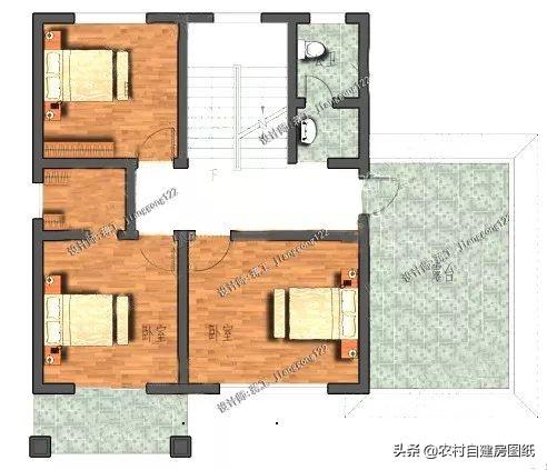 12款三層農(nóng)村別墅設(shè)計(jì)圖，主題造價(jià)20萬(wàn)，占地100平方米左右