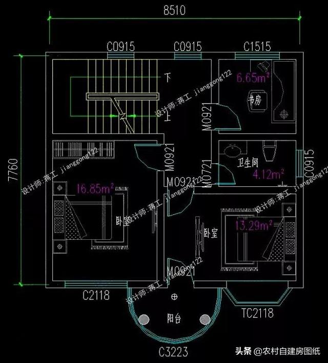 12款三層農(nóng)村別墅設(shè)計(jì)圖，主題造價(jià)20萬(wàn)，占地100平方米左右