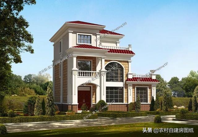 12款三層農(nóng)村別墅設(shè)計(jì)圖，主題造價(jià)20萬(wàn)，占地100平方米左右