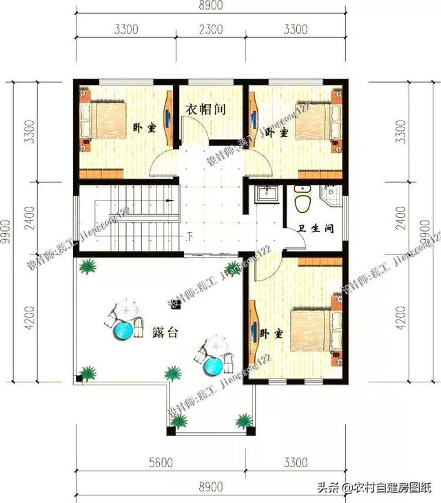 12款三層農(nóng)村別墅設(shè)計(jì)圖，主題造價(jià)20萬(wàn)，占地100平方米左右