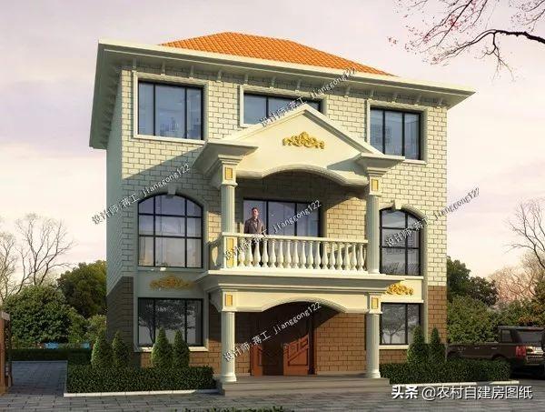 12款三層農(nóng)村別墅設(shè)計(jì)圖，主題造價(jià)20萬(wàn)，占地100平方米左右