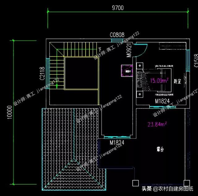 12款三層農(nóng)村別墅設(shè)計(jì)圖，主題造價(jià)20萬(wàn)，占地100平方米左右