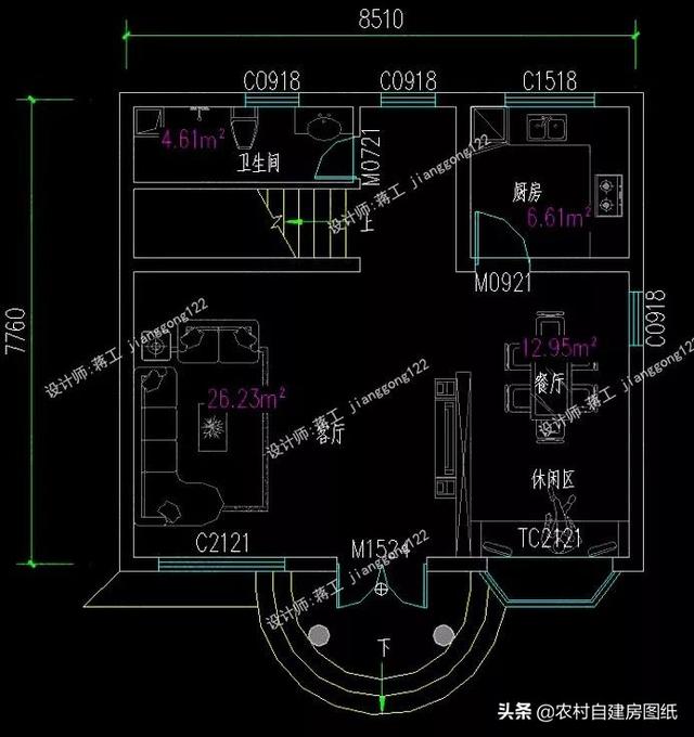 12款三層農(nóng)村別墅設(shè)計(jì)圖，主題造價(jià)20萬(wàn)，占地100平方米左右