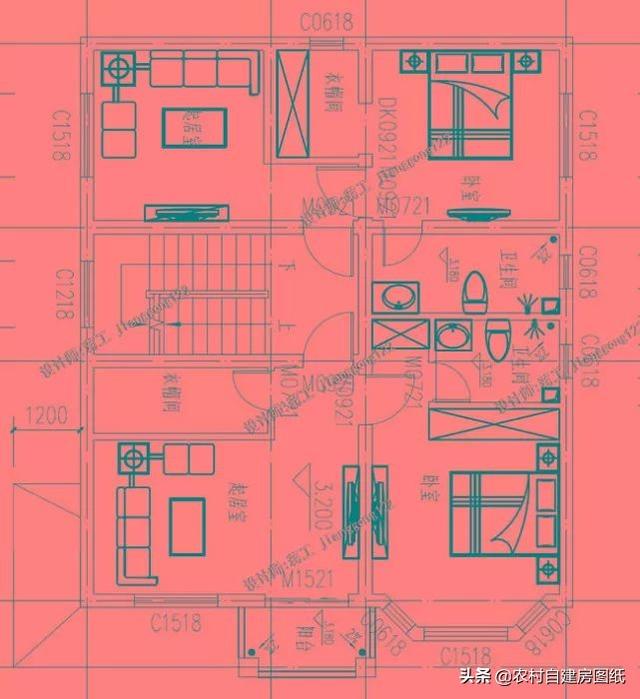 12款三層農(nóng)村別墅設(shè)計(jì)圖，主題造價(jià)20萬(wàn)，占地100平方米左右