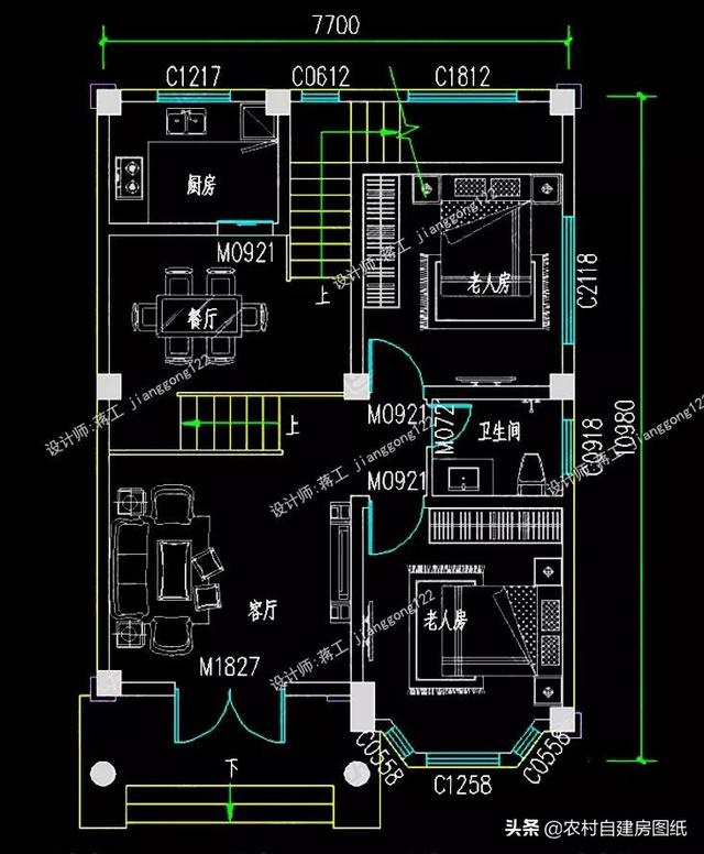 12款三層農(nóng)村別墅設(shè)計(jì)圖，主題造價(jià)20萬(wàn)，占地100平方米左右