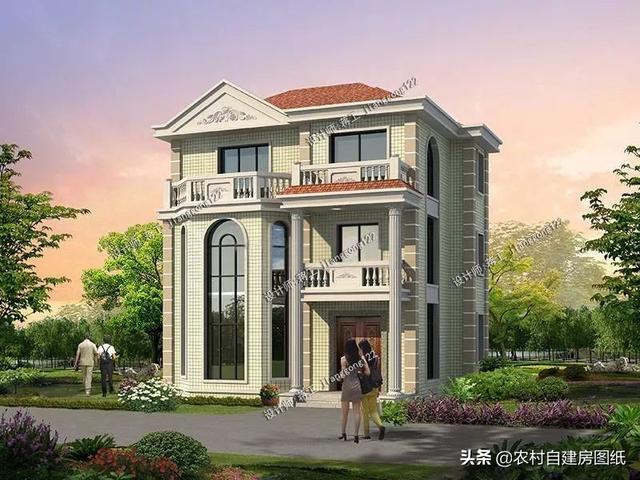 12款三層農(nóng)村別墅設(shè)計(jì)圖，主題造價(jià)20萬(wàn)，占地100平方米左右