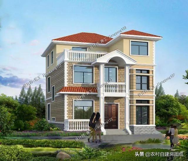 12款三層農(nóng)村別墅設(shè)計(jì)圖，主題造價(jià)20萬(wàn)，占地100平方米左右
