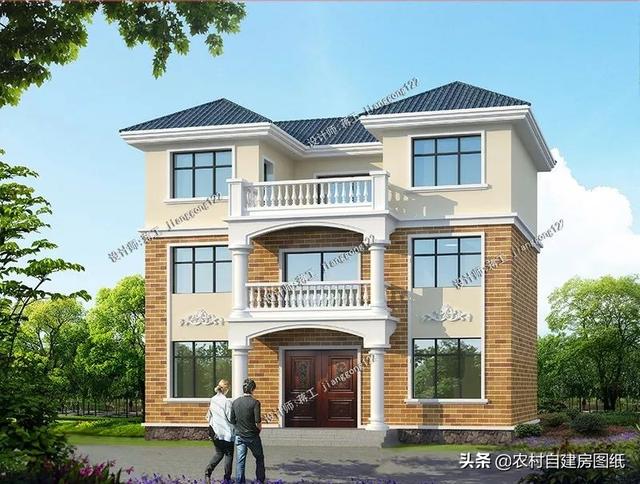 12款三層農(nóng)村別墅設(shè)計(jì)圖，主題造價(jià)20萬(wàn)，占地100平方米左右